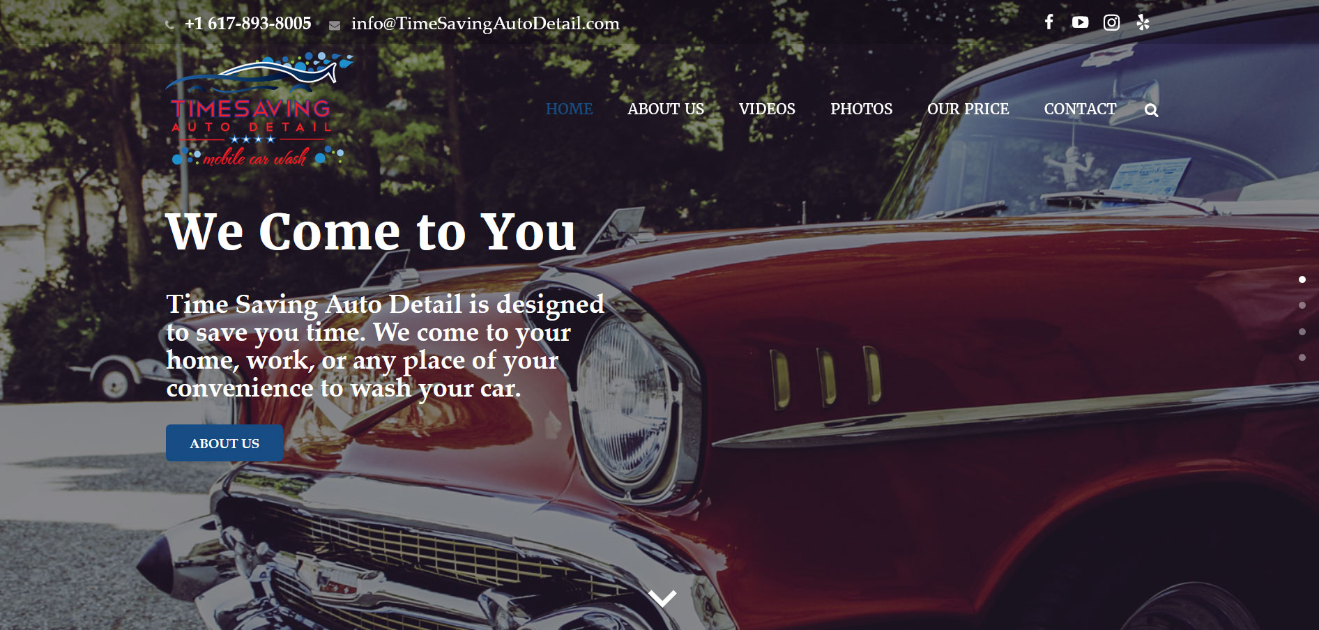 Car Washing Website Home Page