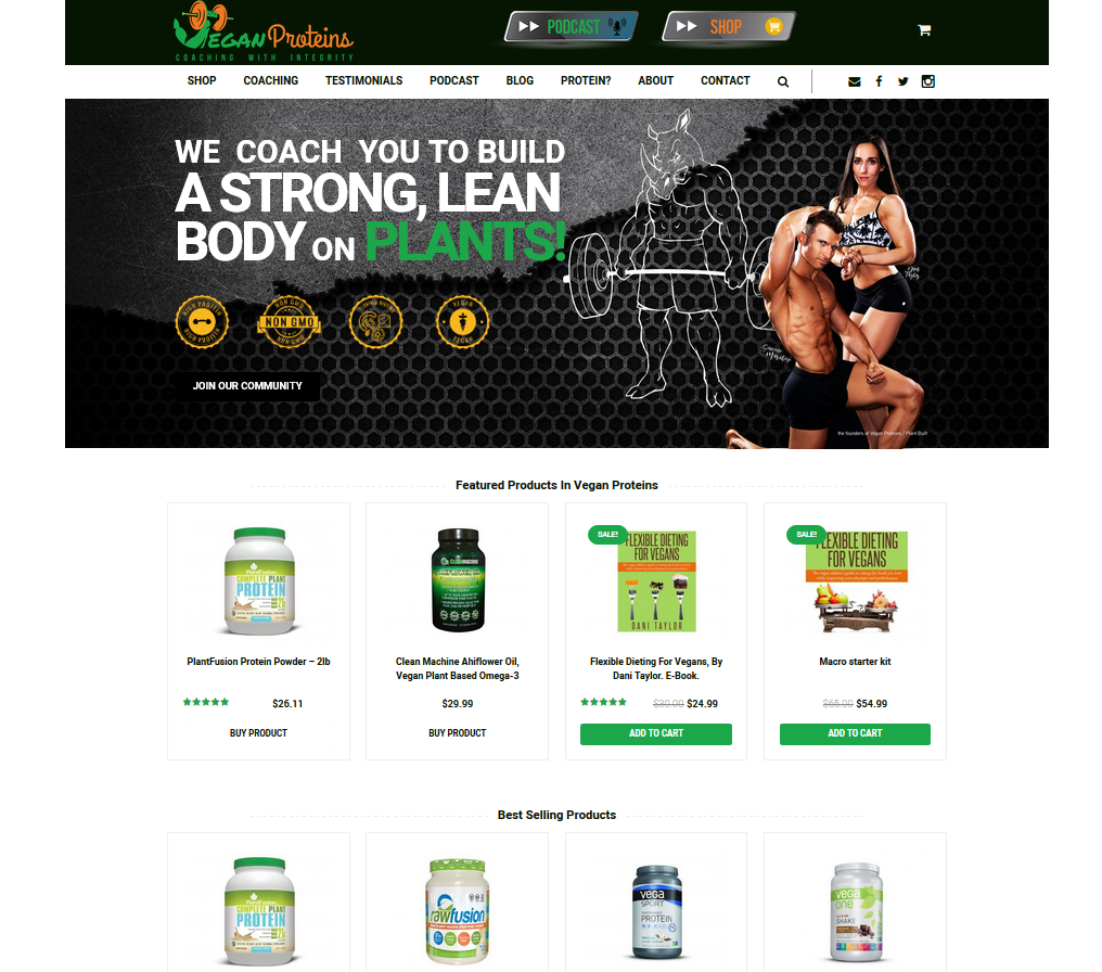 Vegan-Proteins membership website