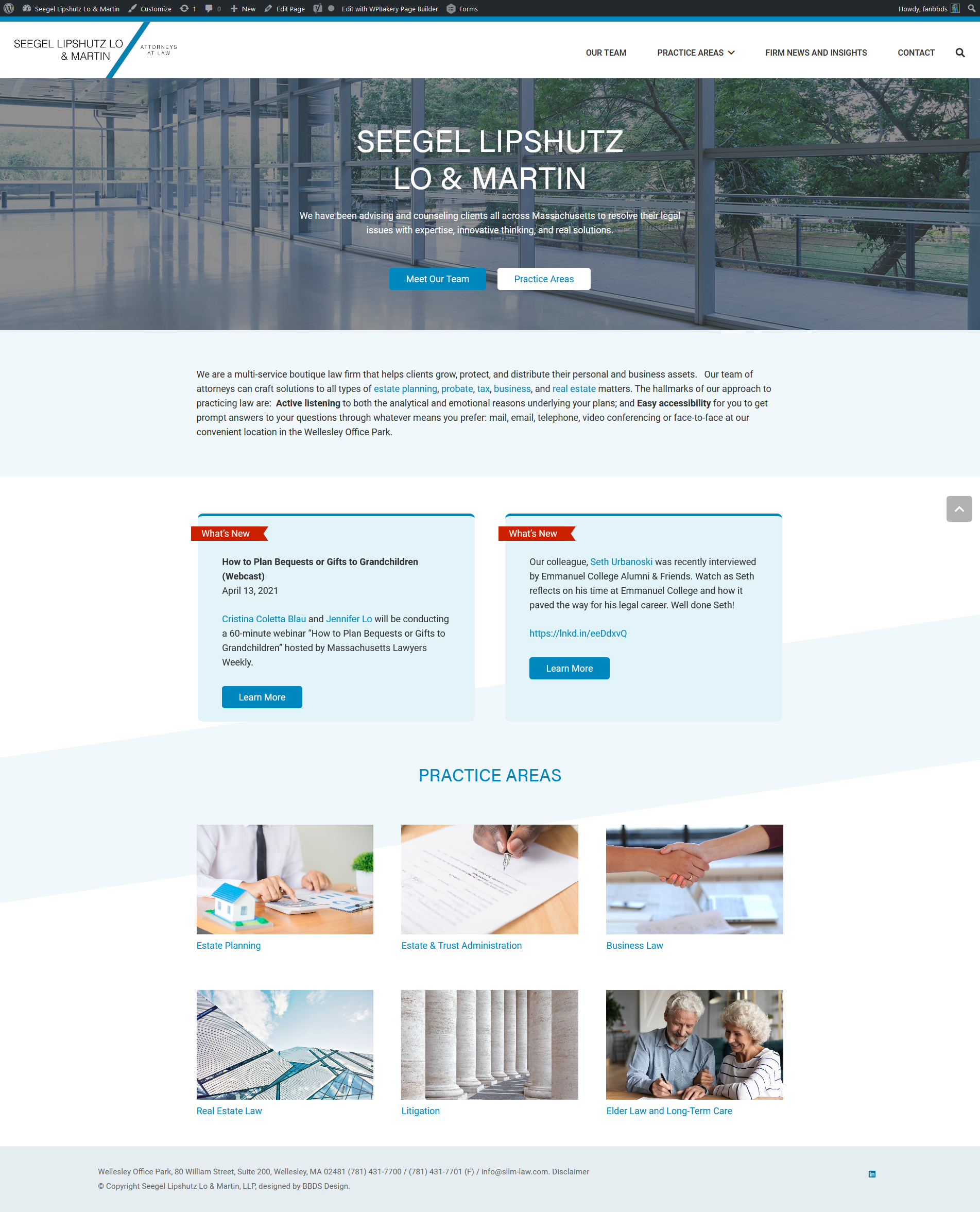 Law Firm Website - Seegel Lipshutz Lo & Martin, LLP