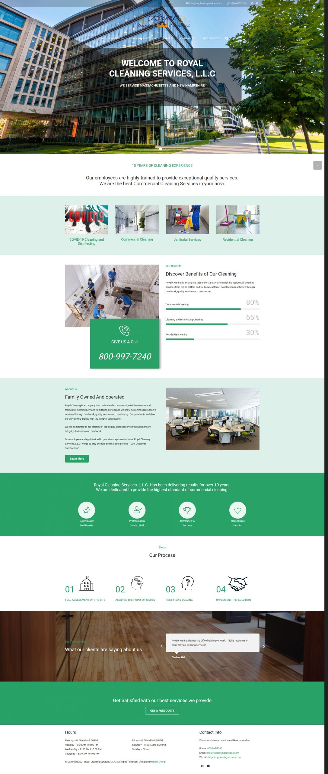 Cleaning Business Website - Royal Cleaning Services, L.L.C.