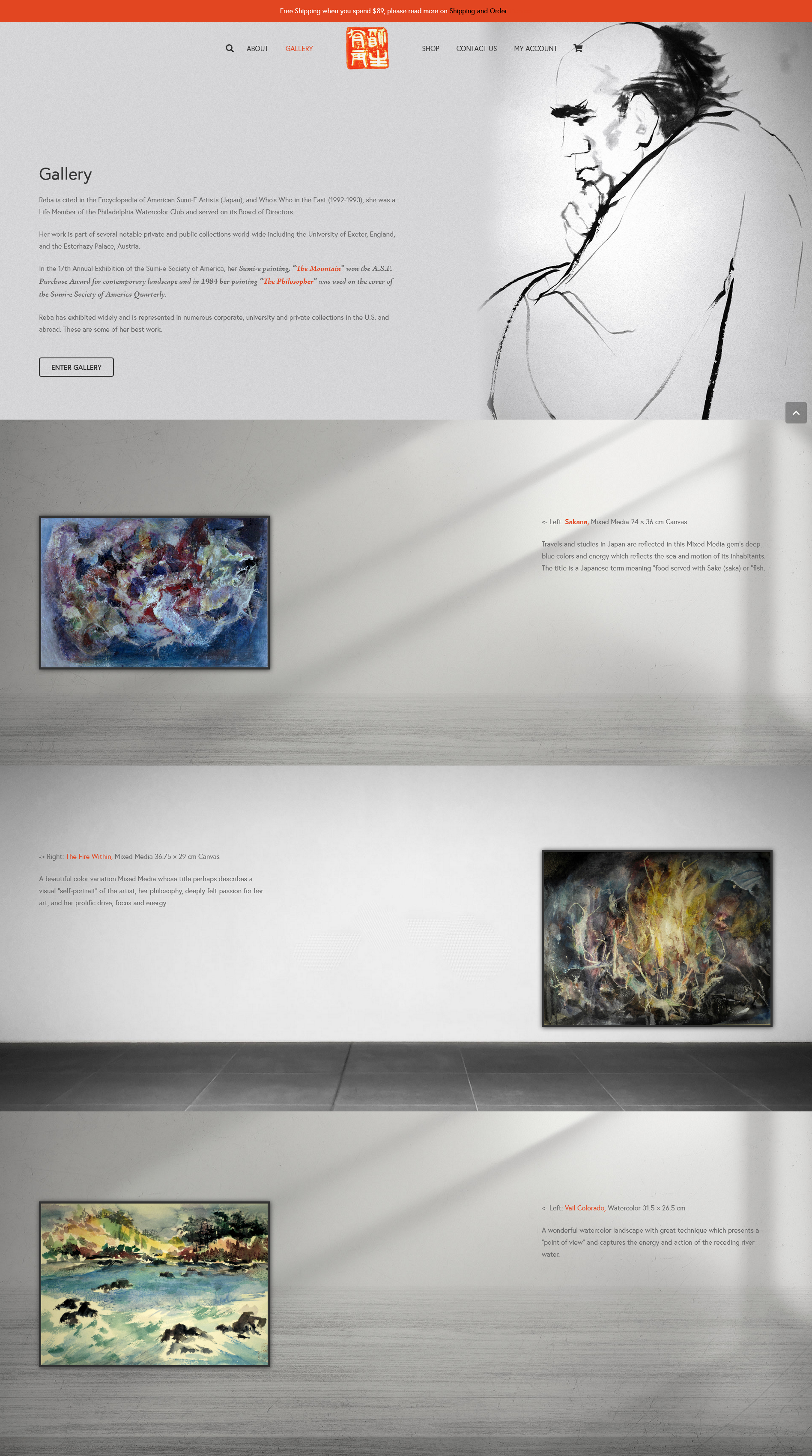 Reba Dickerson-Hill Art - WordPress Portfolio Ecommerce Website for Artist