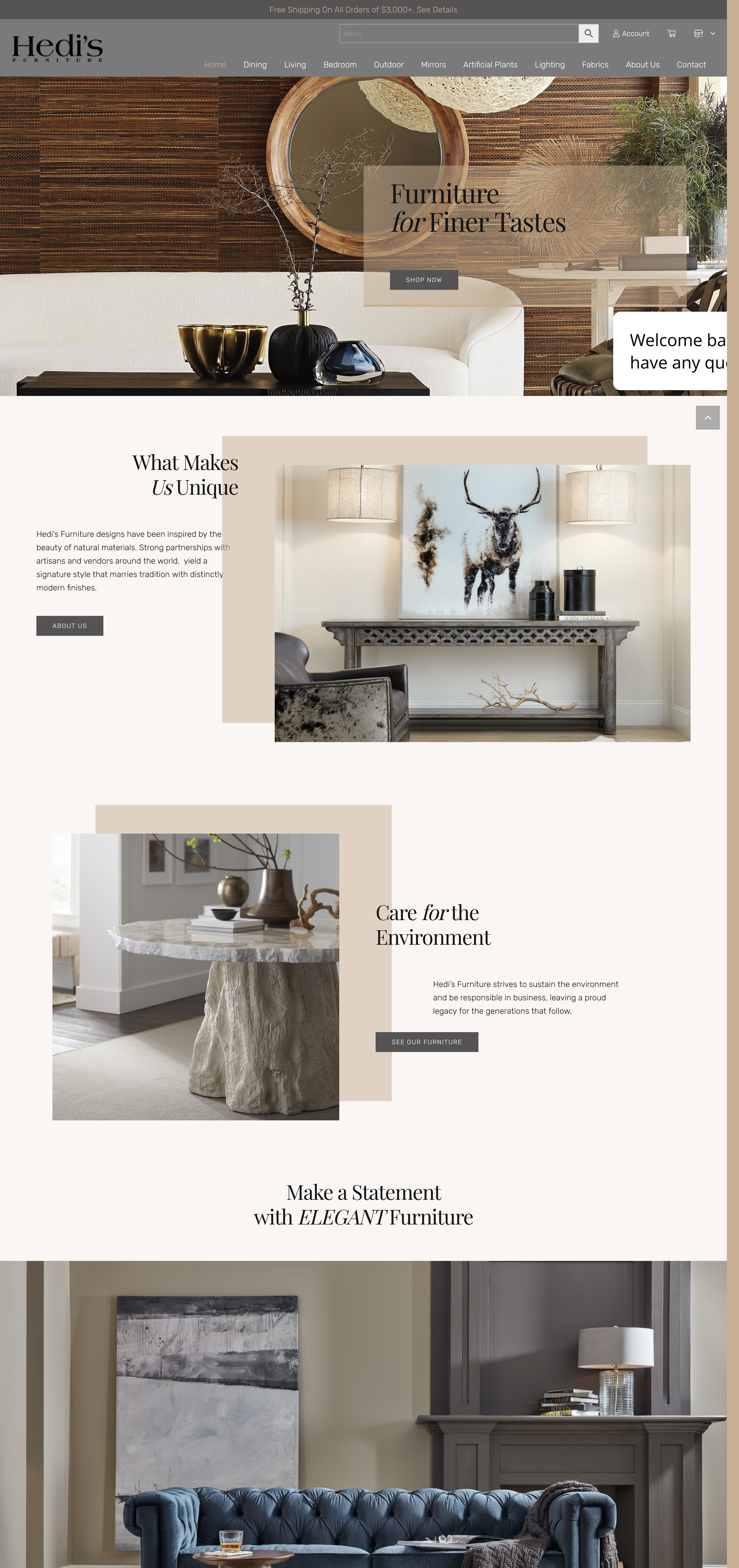 Hedi’s Furniture - High-End Furniture Store Website