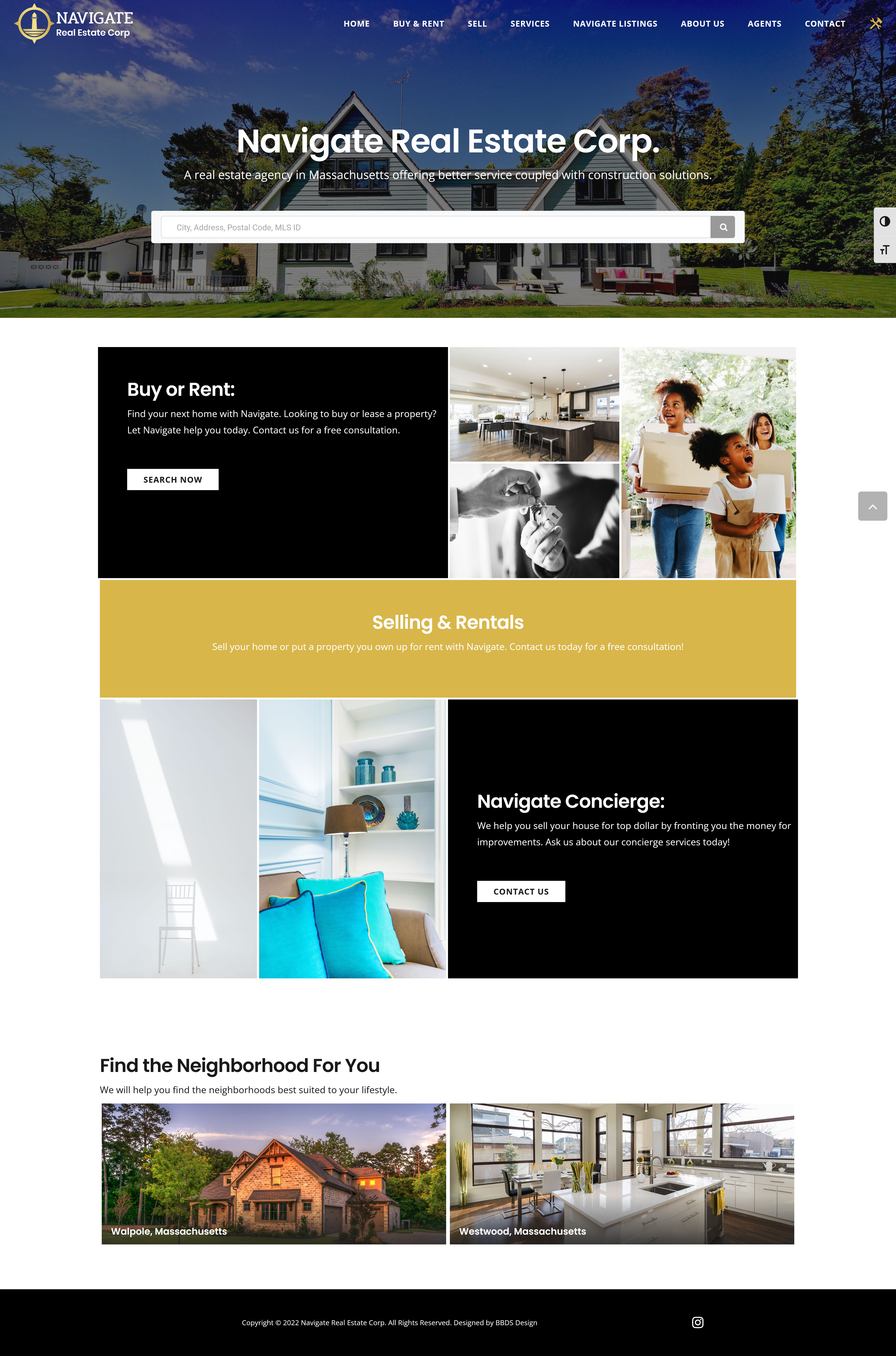 Real Estate Website Integration with MLS & ADA Compliant navigaterealestatecorp.com