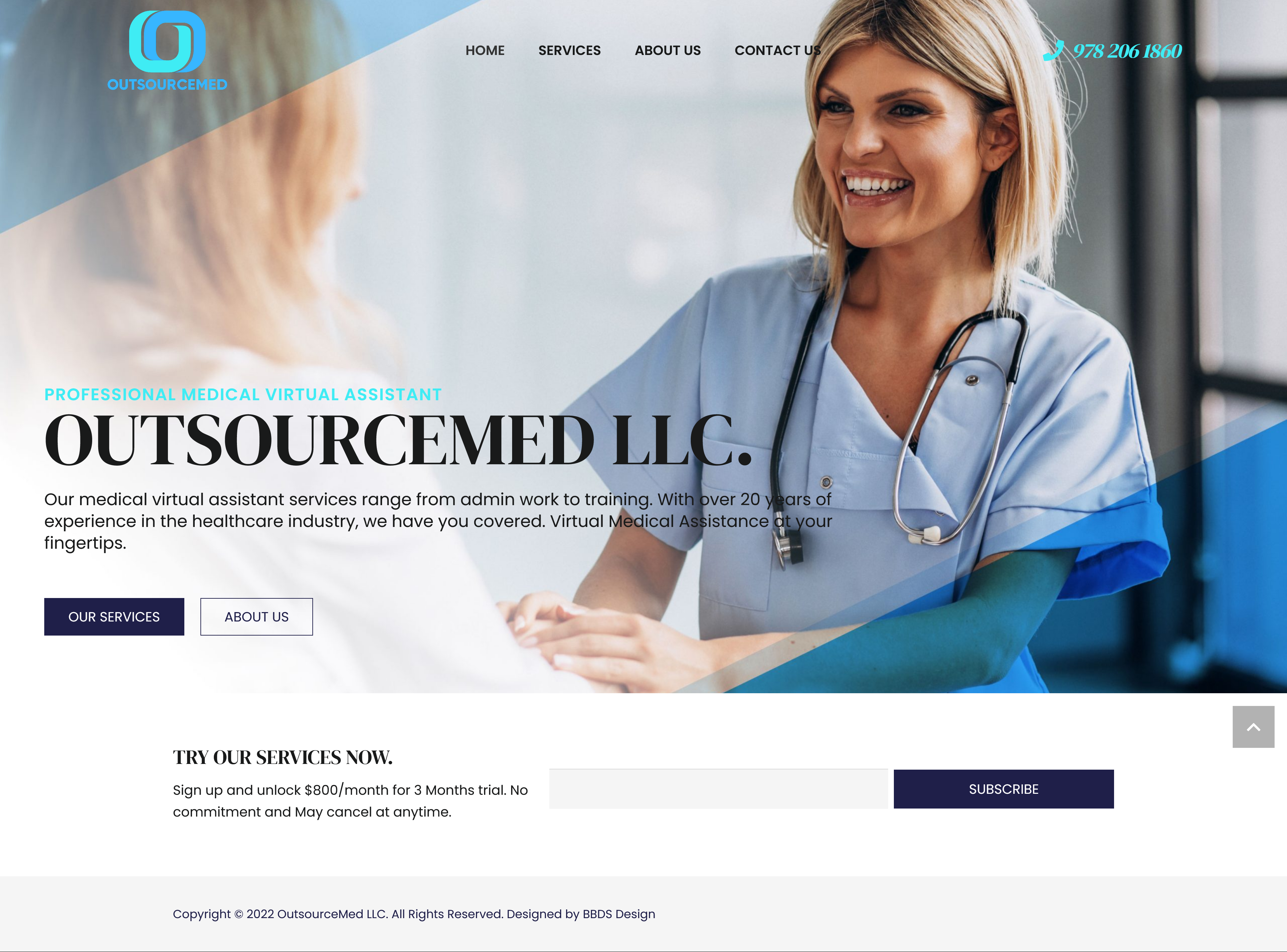 Medical Virtual Assistant Website outsourcemedllc.com