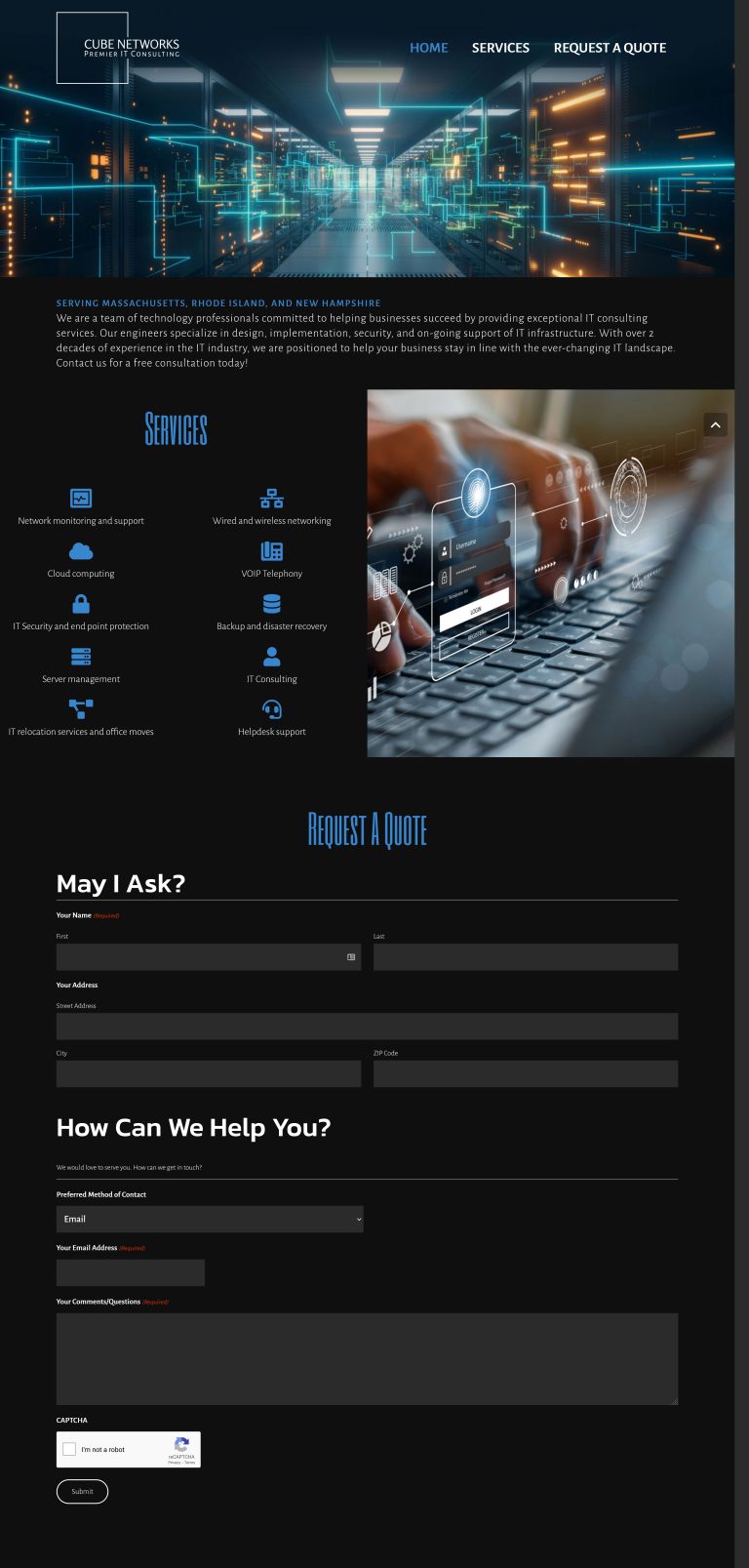 IT Company One-page Website - Cube Network - BBDS Design