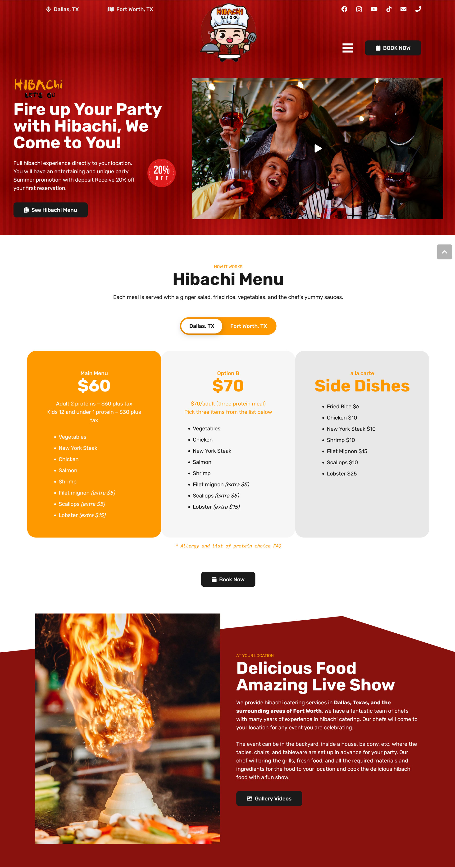 Private Chef Website - Hibachi Let's Go